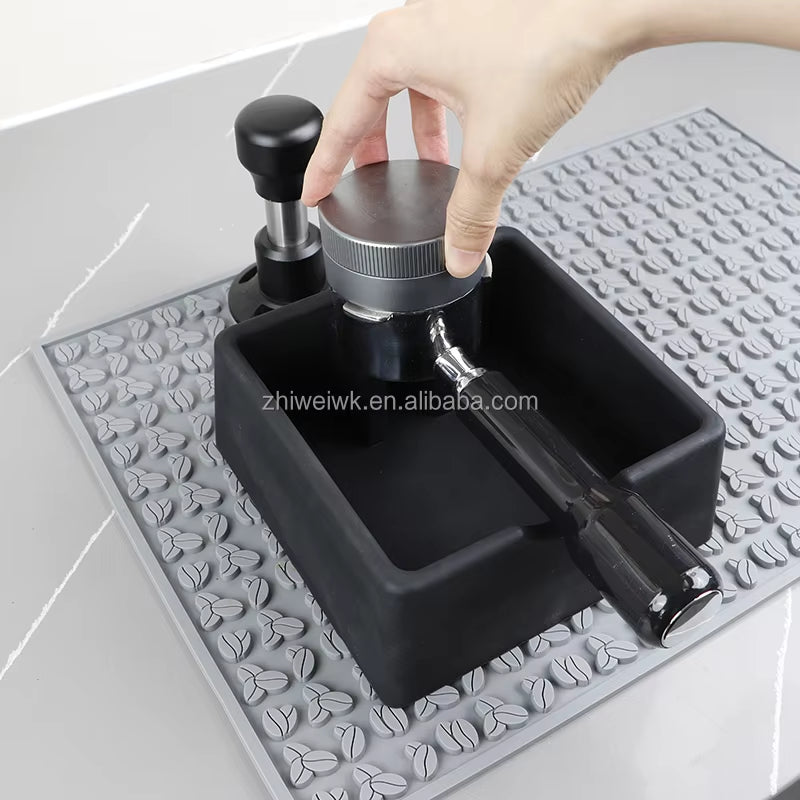 New Design Square Fully Silicone Silent Coffee Bin Coffee Knock Box for Espresso Coffee