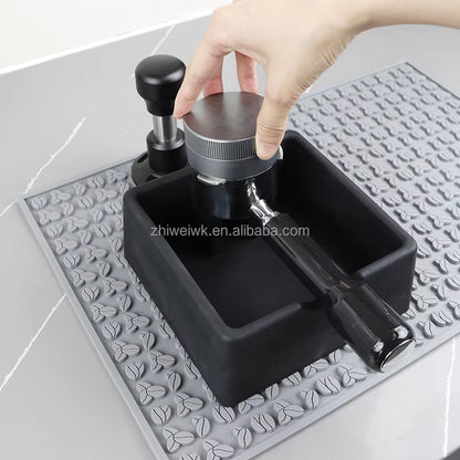 New Design Square Fully Silicone Silent Coffee Bin Coffee Knock Box for Espresso Coffee