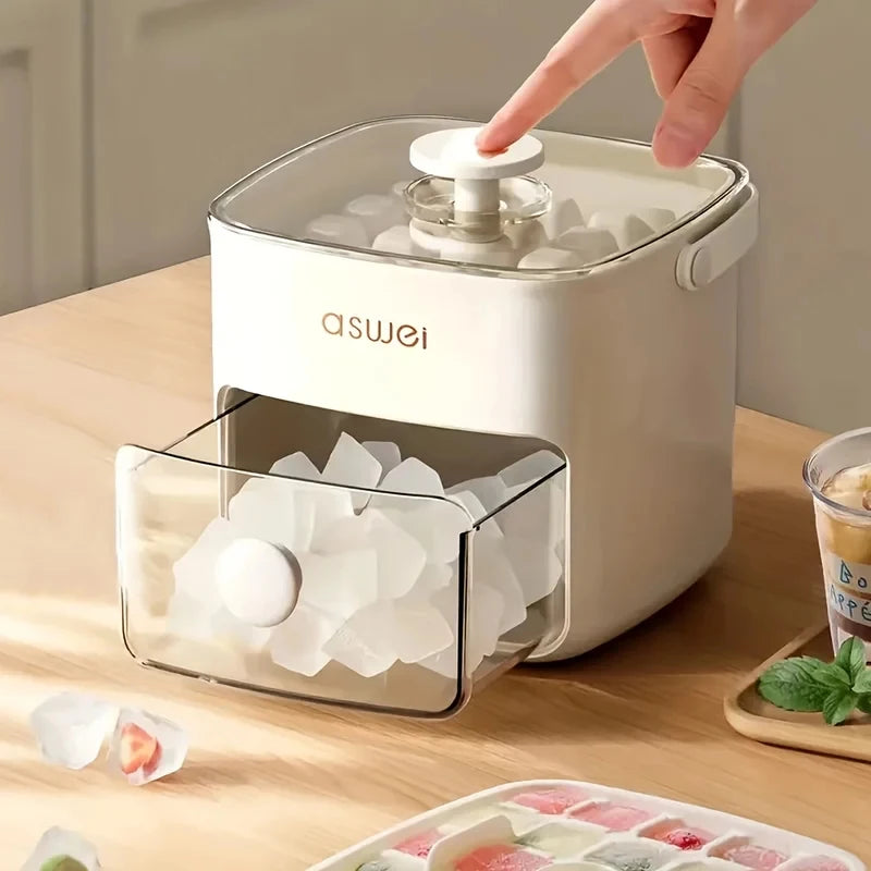 48-Cube Ice Maker with Easy-Press Lid - Dual Layer Design for Homemade Frozen Treats and Beverages, Essential Kitchen Tool