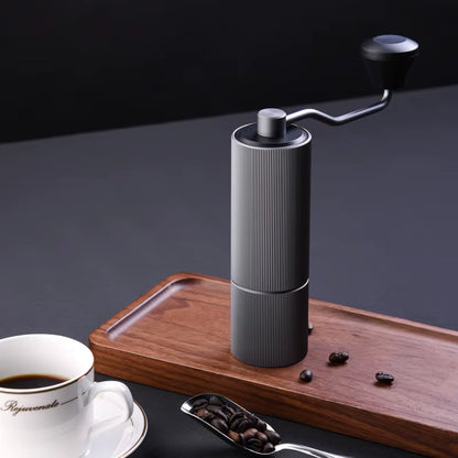 Stainless Steel Manual Coffee Bean Grinder with Adjustable Burr Settings for Commercial Use