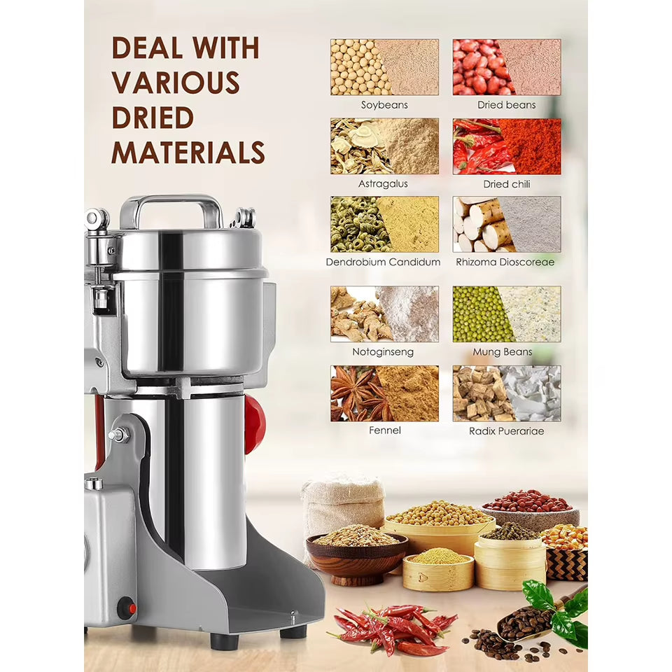 800G High-Speed Electric Coffee and Spice Grinder Mill with Enhanced Safety Features for Commercial Applications