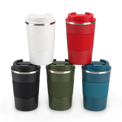 380ml Insulated Travel Coffee Mug with Leakproof Lid - Vacuum-Sealed Stainless Steel Double-Walled Thermal Car Tumbler