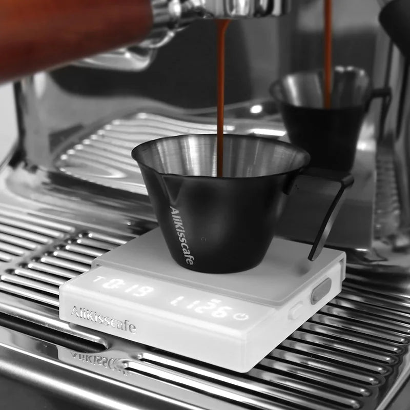 Alikiss Cafe High Precision Digital Coffee Scale - Electronic Measuring Tool for Espresso and Barista Applications (0.1g Accuracy)