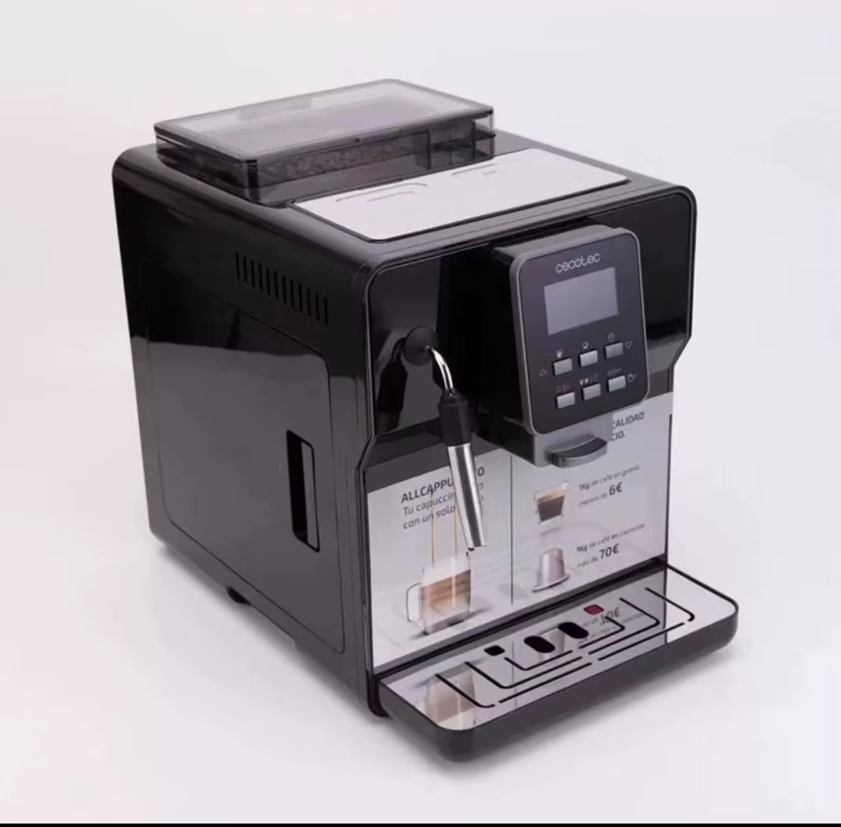 Energy Saving 20 Oz Household Espresso Coffee Vending Machine Semi-Automatic Large Capacity Freshly Ground Brushed Stainless 40