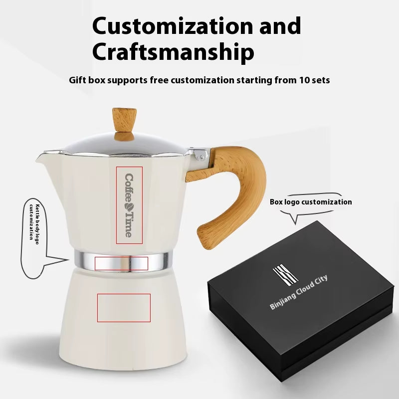 High-Grade Moka Pot Hand Coffee Maker with Double Valve Manual Power Source Gift for Coffee Lovers Coffee Bean Grinder