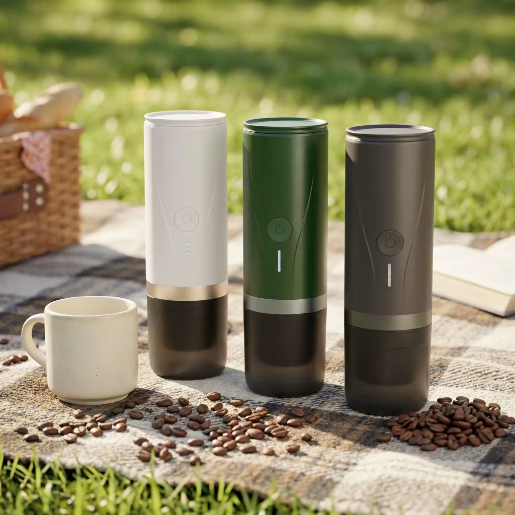 Commercial Portable Espresso and Cappuccino Coffee Maker with USB and Car Battery Compatibility, 5V, ABS Construction