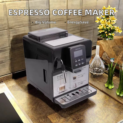 Energy Saving 20 Oz Household Espresso Coffee Vending Machine Semi-Automatic Large Capacity Freshly Ground Brushed Stainless 40