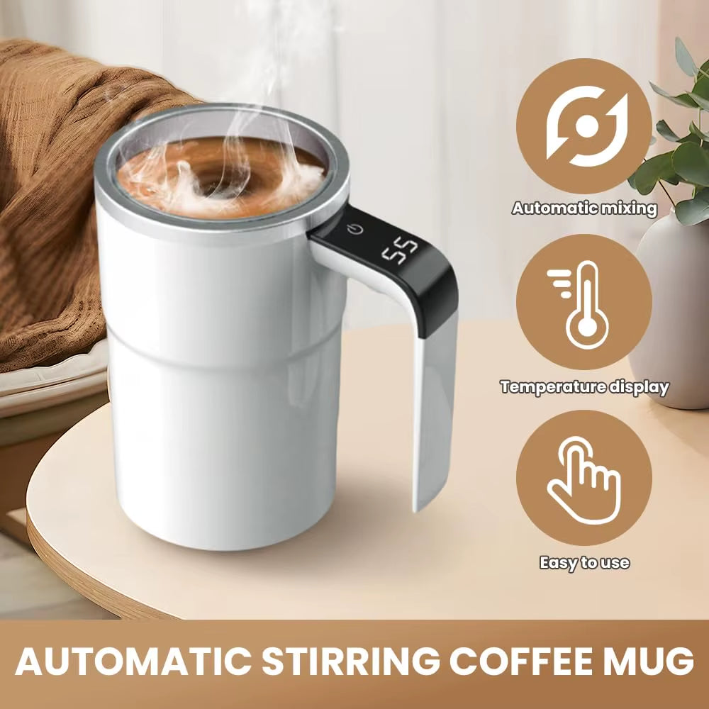 Electric Rechargeable Self-Mixing Travel Mug with USB Charging for Optimal Beverage Blending