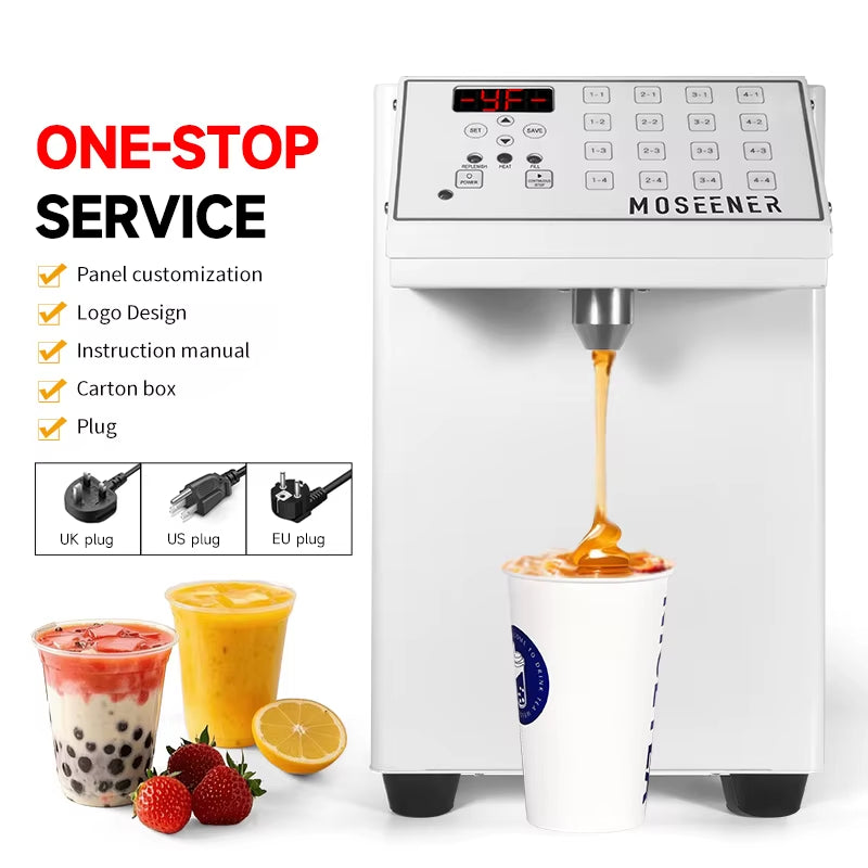 MOSEENER 16-Key Automatic Liquid Dispenser for Sugar, Fructose, Juice, Soda, and Syrup