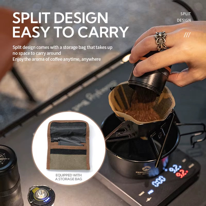 Custom Stainless Steel Folding Coffee Funnel for Outdoor Camping - Reusable Filter Dripper