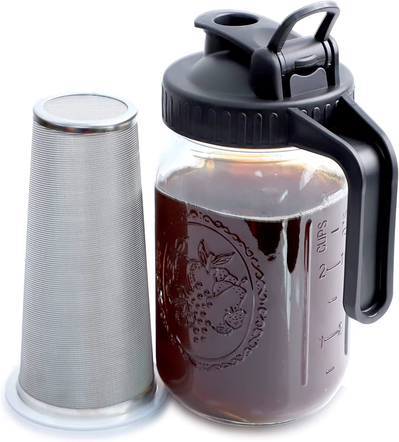 100 150 Micron Cold Brew Coffee Maker Brewer Infuser Mason Jar Stainless Steel Wire Mesh Filter