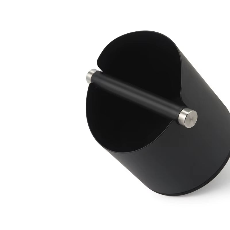 Round Square Stainless Steel Coffee Grounds Knock Box Bucket with Removable Knock Bar and Non-Slip Base Accessories