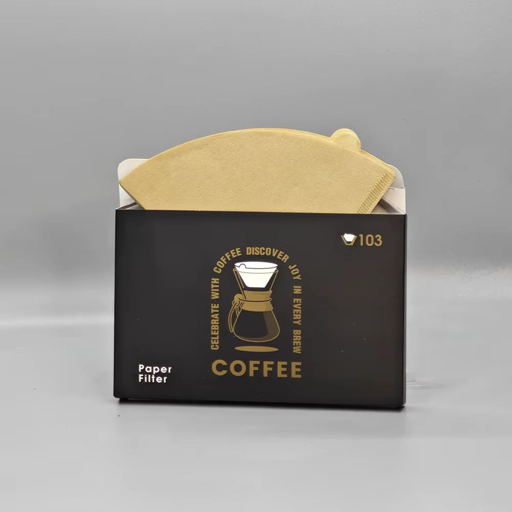 Flat Bottom Origami Drip Coffee Filter Paper for Optimal Extraction, 100 Pieces per Pack