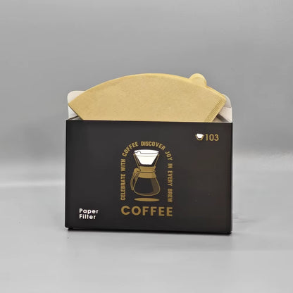 Flat Bottom Origami Drip Coffee Filter Paper for Optimal Extraction, 100 Pieces per Pack