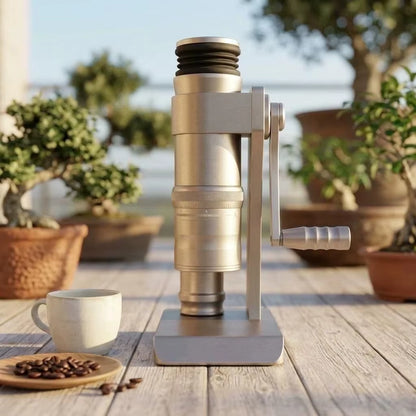 Titanium-Coated 63mm Ghost Tooth Conical Burr Manual Coffee Grinder for Home and Outdoor Use
