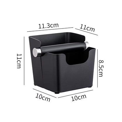 Round Square Stainless Steel Coffee Grounds Knock Box Bucket with Removable Knock Bar and Non-Slip Base Accessories