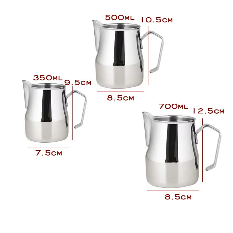 Stainless Steel Milk Frothing Pitcher for Latte Art - 350/500ml Capacity Coffee Jug for Espresso Machines