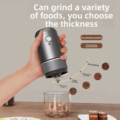 Electric Italian-Style Hand-Brewed Coffee Bean Grinder Adjustable Coarseness Small Household Conical Burr Grinder Plastic
