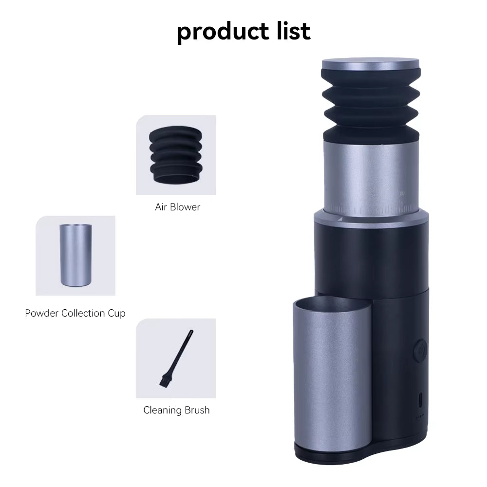 Portable Rechargeable 38mm Conical Burr Coffee Grinder with USB Type-C Charging for Espresso and Pour-Over Coffee