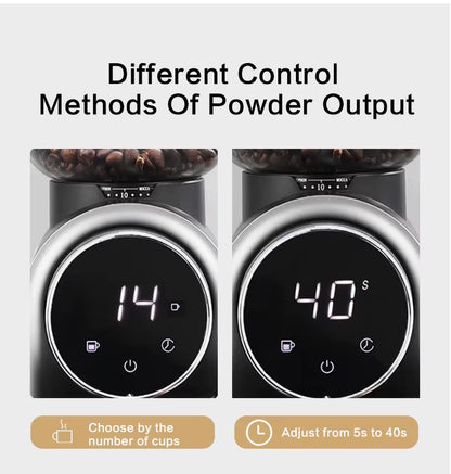 Electric Coffee Bean Grinder - Adjustable Fineness Mill for Espresso and Pour-Over Brewing, Compact Design for Home Use