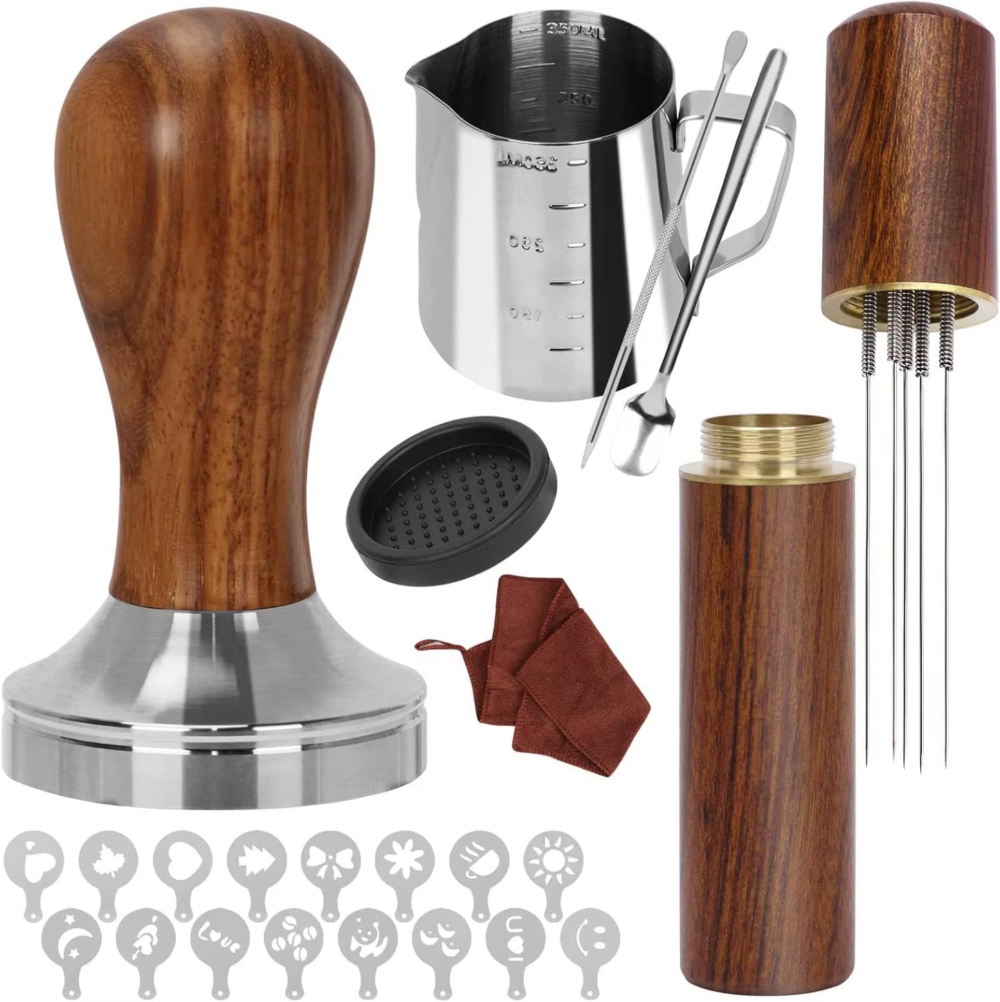 51Mm 53Mm 58Mm Espresso Tamper Accessory Set Practical Coffee Making Gadgets for Home Cafe Daily Brewing Latte Art Production