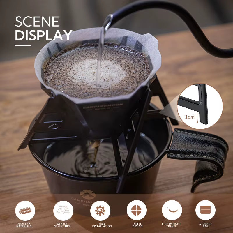 Custom Stainless Steel Folding Coffee Funnel for Outdoor Camping - Reusable Filter Dripper