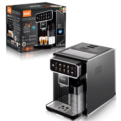 15 Bar Super Automatic Espresso Machine, 120V Smart Coffee Maker with Grinder & Milk Frother, Touch Screen, 1.5L Tank, Silver