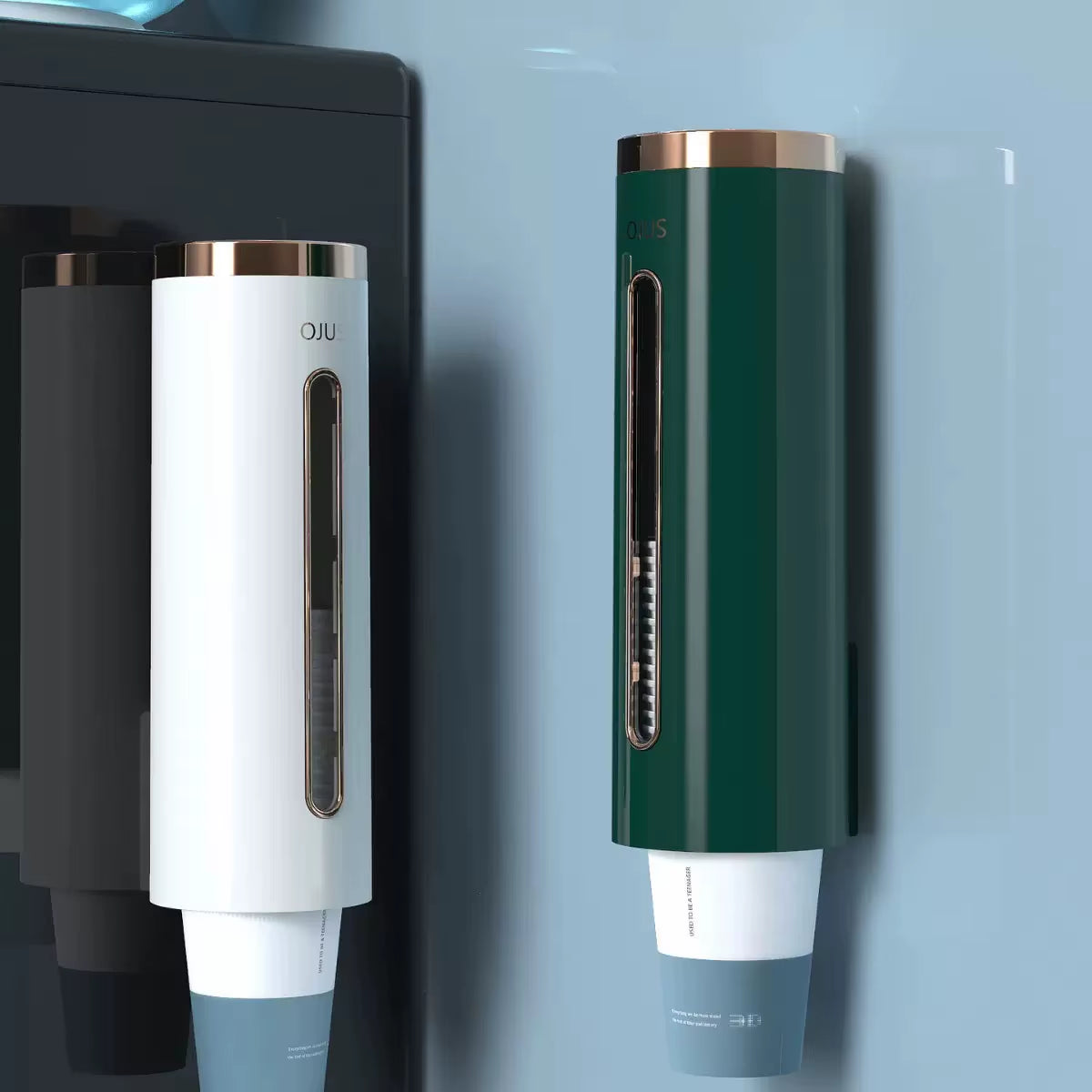 Wall-Mounted Automatic Disposable Cup Holder and Water Dispenser Storage Solution