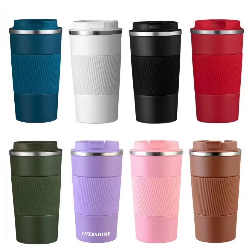 380ml Insulated Travel Coffee Mug with Leakproof Lid - Vacuum-Sealed Stainless Steel Double-Walled Thermal Car Tumbler