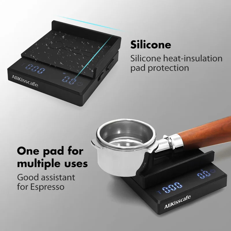 Alikiss Cafe High Precision Digital Coffee Scale - Electronic Measuring Tool for Espresso and Barista Applications (0.1g Accuracy)
