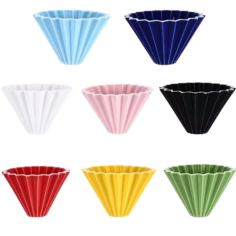 JDJ Classic Multifunctional Portable Eco-Friendly Ceramic Bone China Reusable Coffee Origami Filter