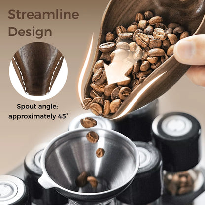 Rechargeable Digital Coffee Scale with 0.3G Precision and Wooden Finish, Includes Spray Bottle Barista Tool