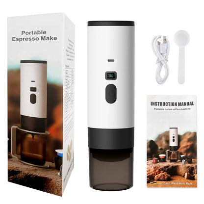 Portable Electric Espresso Machine - 2-in-1 USB Rechargeable 7800mAh Coffee Maker for Hiking, Camping, and Car Use