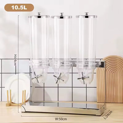Stainless Steel Grain and Cereal Dispenser - Coffee Bean Storage Container (3.5L, 7L, 10.5L)