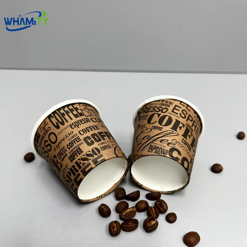 Factory Price Disposable 2.5Oz Coffee Cups Compostable Biodegradable Bubble Tea Juice Beverage Paper Stock Cups
