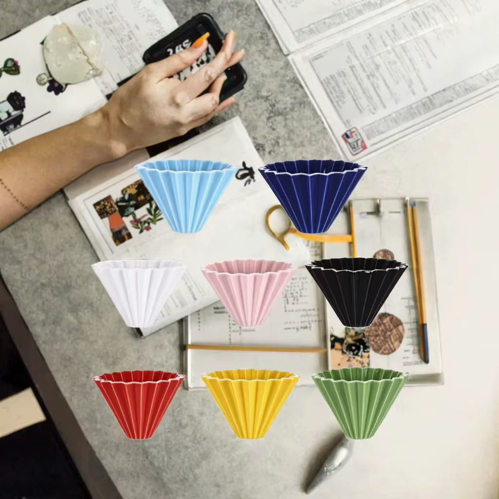 JDJ Classic Multifunctional Portable Eco-Friendly Ceramic Bone China Reusable Coffee Origami Filter