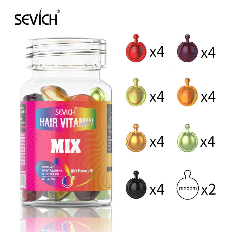 Hair Vitamin Capsule Serum - Advanced Keratin Complex for Repairing Damaged Hair and Promoting Smoothness