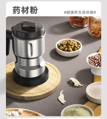 Large Capacity Stainless Steel Manual Coffee Grinder with Metal Blade for Home and Office Use