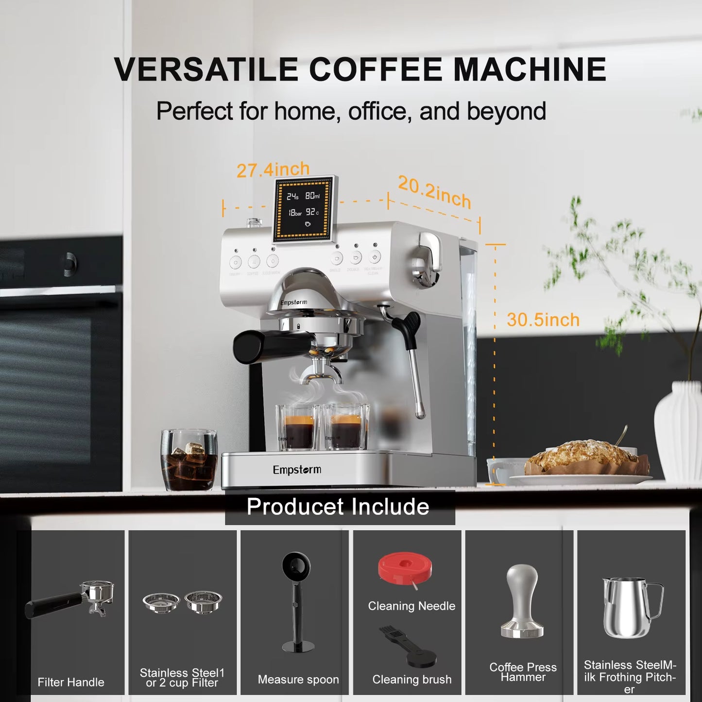 CB2 Aluminum Electric Semi-Automatic Cold Brew Espresso Coffee Maker with Temperature Control for Portable Hotel Use