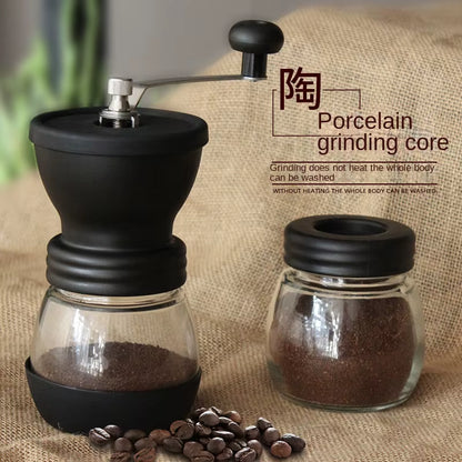 Manual Coffee Bean Grinder for Home Use - Compact Handcrafted Grinding Machine