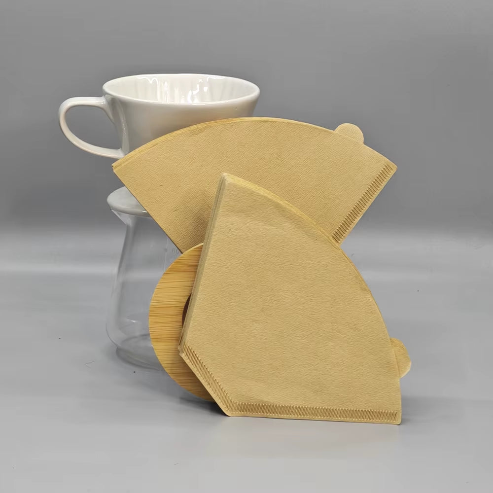 Flat Bottom Origami Drip Coffee Filter Paper for Optimal Extraction, 100 Pieces per Pack