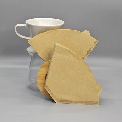 Flat Bottom Origami Drip Coffee Filter Paper for Optimal Extraction, 100 Pieces per Pack