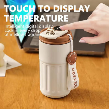 Insulated Stainless Steel Vacuum Tumbler with Temperature Display - Custom OEM/ODM Logo Options Available