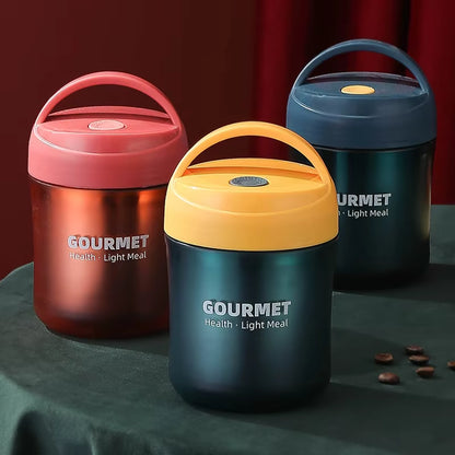 500Ml Camping Portable Stainless Steel Thermal Hot Porridge Cup Food Container Drink Bottle with Lid Soup Cup Breakfast Mug