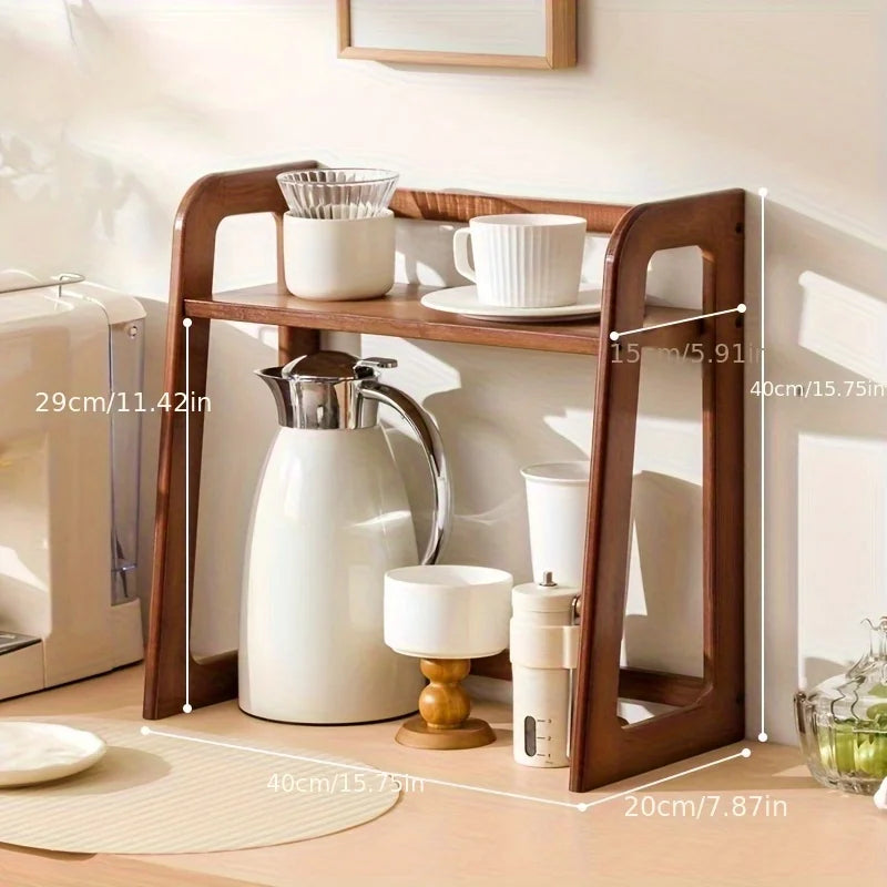 Double-Layer Desktop Cup Holder and Utensil Storage Rack for Coffee and Tea Sets - Optimal Table Organizer and Thoughtful Gift Choice