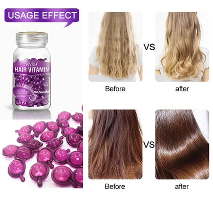 Hair Vitamin Capsule Serum - Advanced Keratin Complex for Repairing Damaged Hair and Promoting Smoothness