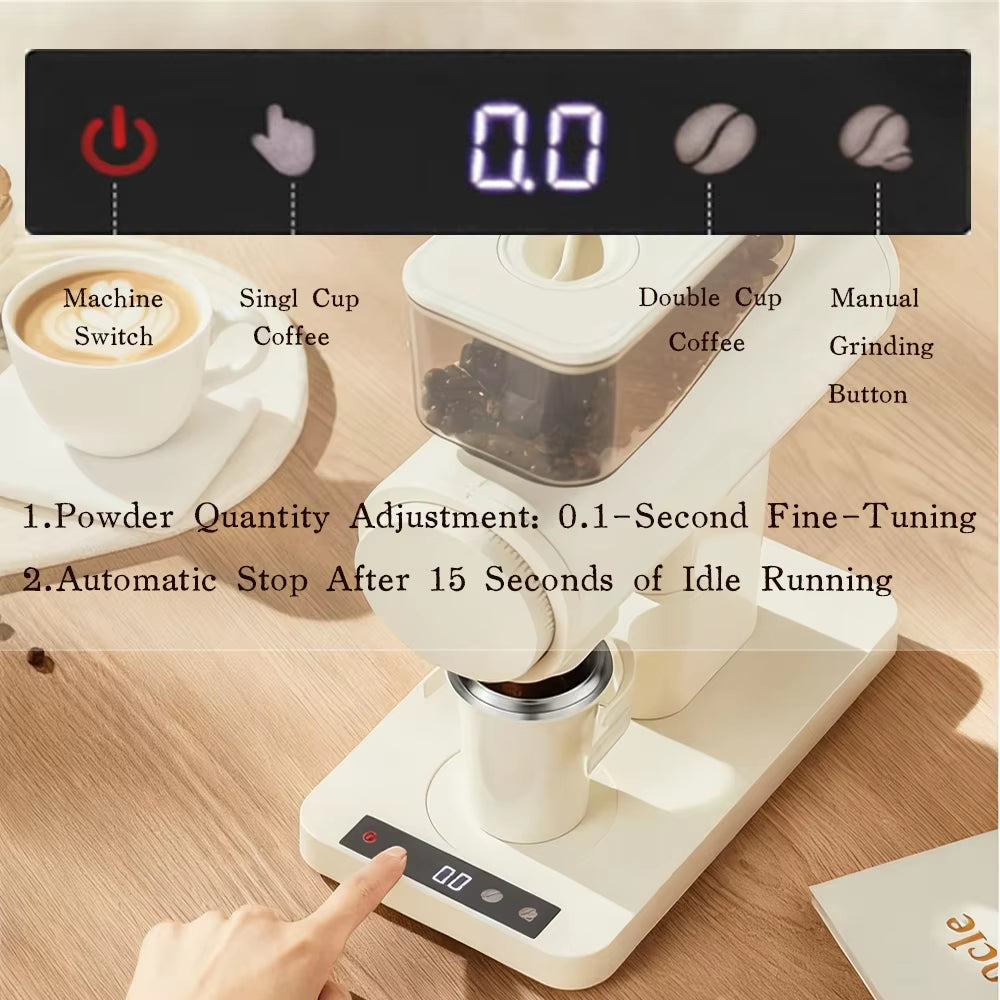 Professional Electric Coffee Grinder 64Mm Espresso Burr Grinder Low Retention Plasma Anti-Static