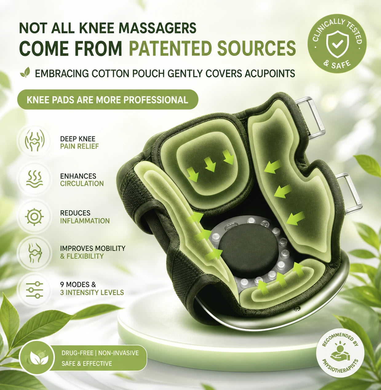 Electric Heating Knee Massager with LCD Display