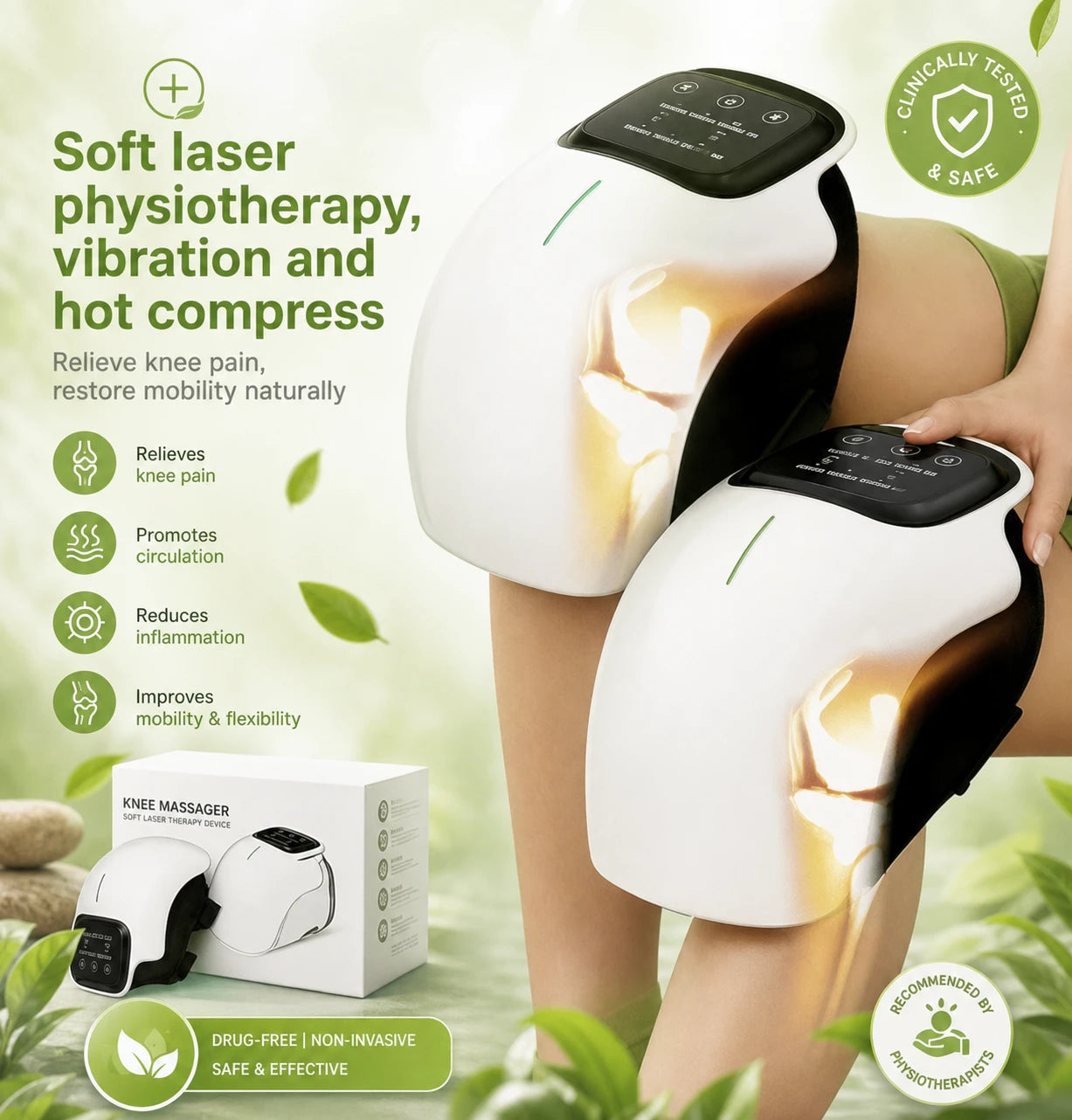 Electric Heating Knee Massager with LCD Display