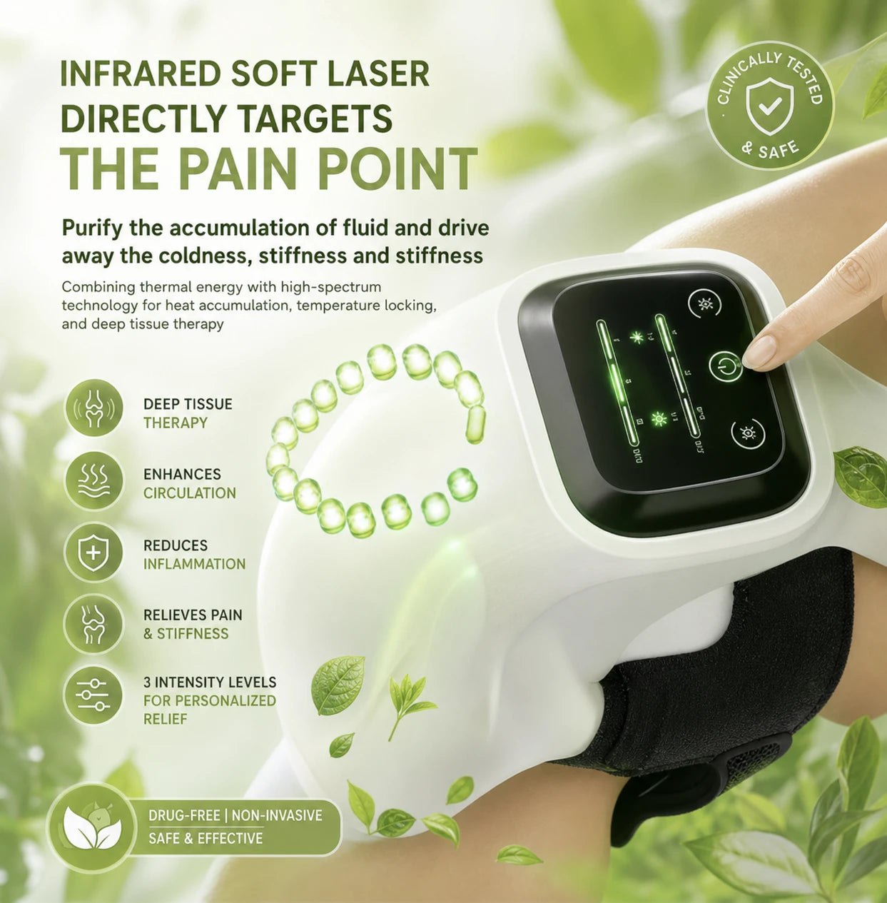 Electric Heating Knee Massager with LCD Display